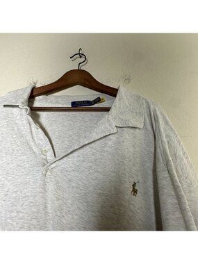 Ralph Lauren Men 4XLT White Prep Polo  Shirt Short Sleeve Classic Tall Baggy Fit